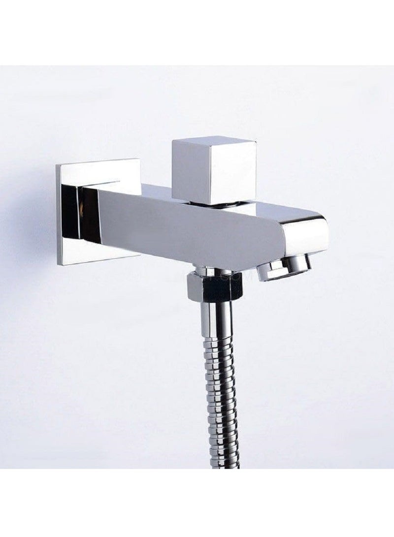 STINGER Square Shower Faucet Two Lines Chrome Wall Mount Bathroom Basin Faucet Single Handle Shower Mixer Tap Bathtub Mixer Tap - Image 4