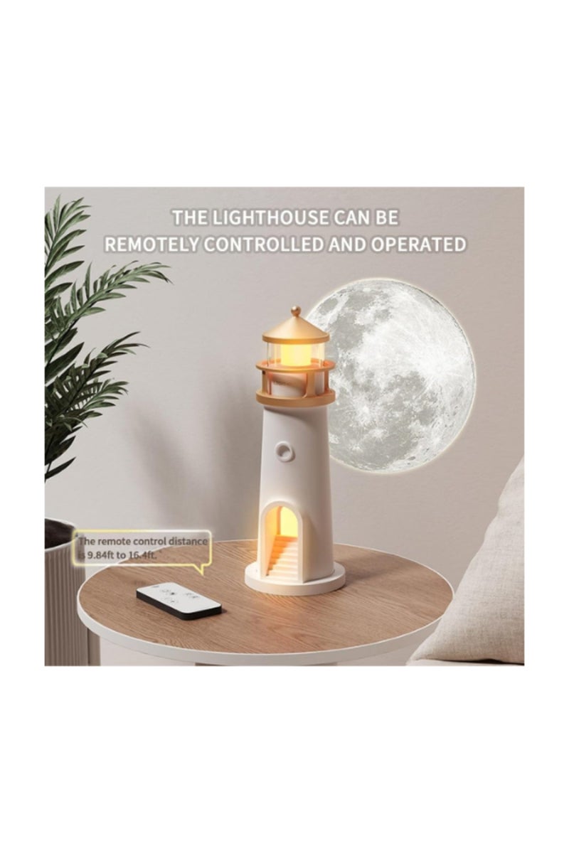 Lighthouse Moon Lamp Projector with Remote, Bluetooth Speaker, & Timer for Bedroom & Living Room - Image 2