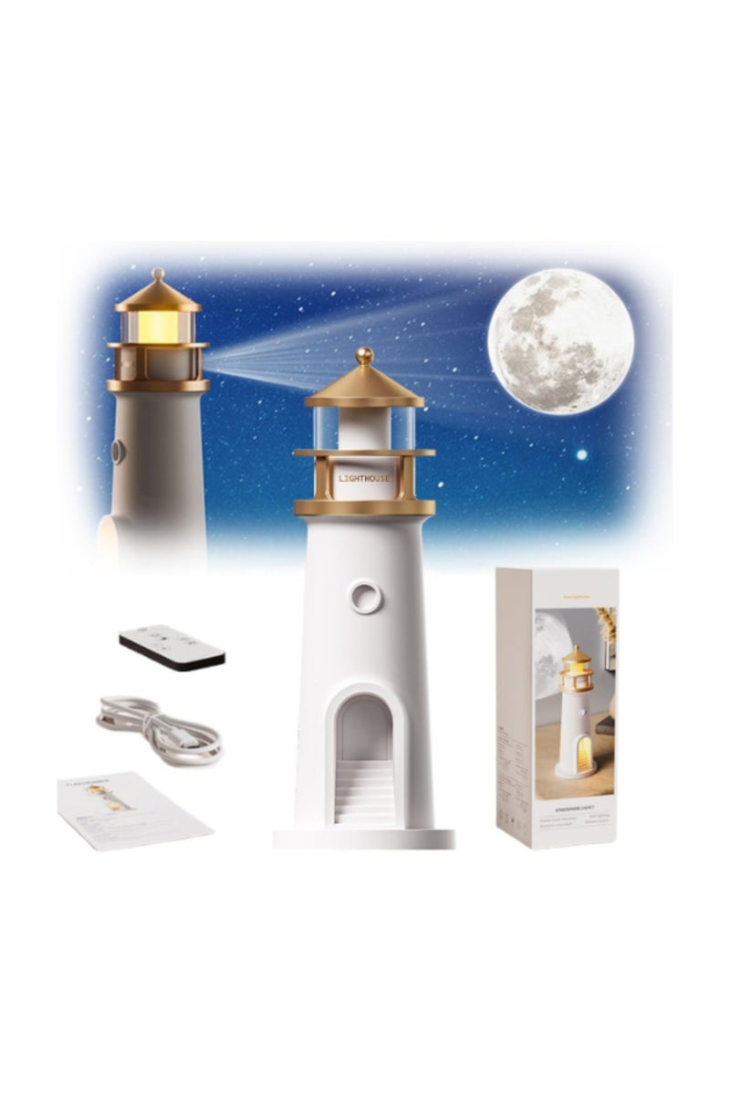 Lighthouse Moon Lamp Projector with Remote, Bluetooth Speaker, & Timer for Bedroom & Living Room - Image 5