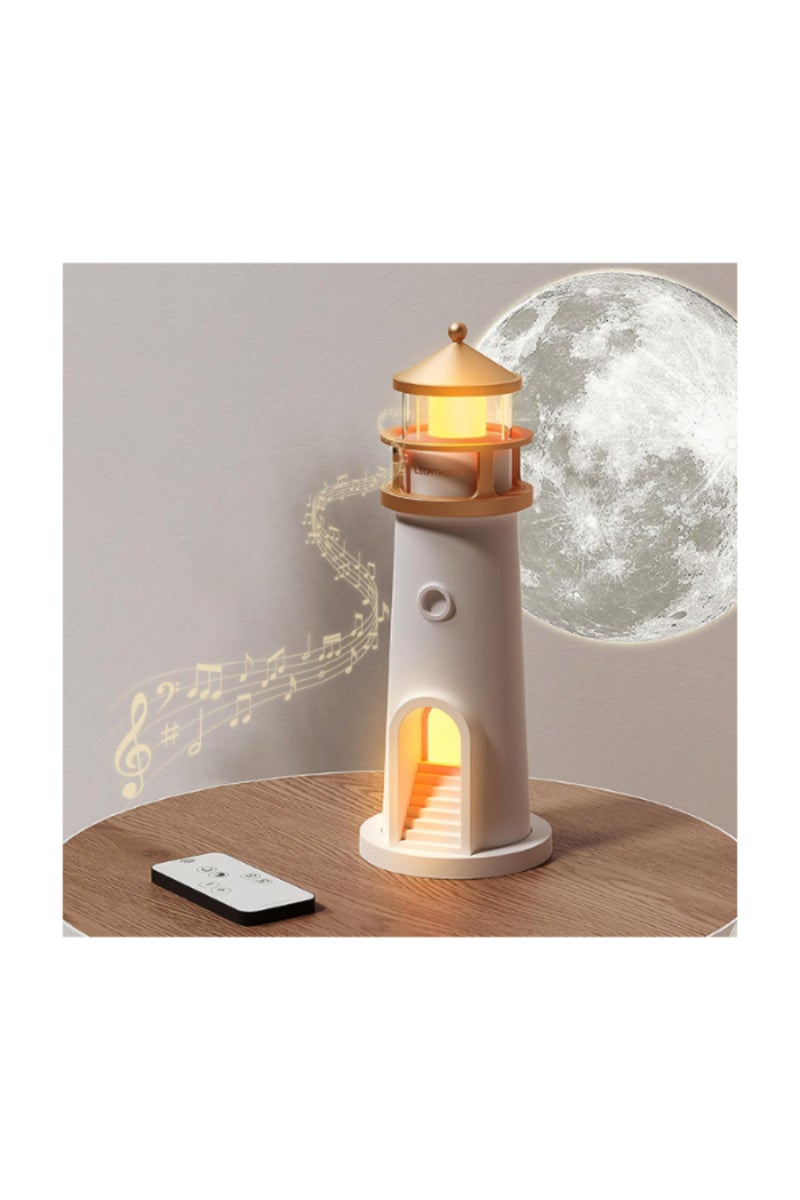 Lighthouse Moon Lamp Projector with Remote, Bluetooth Speaker, & Timer for Bedroom & Living Room - Image 3