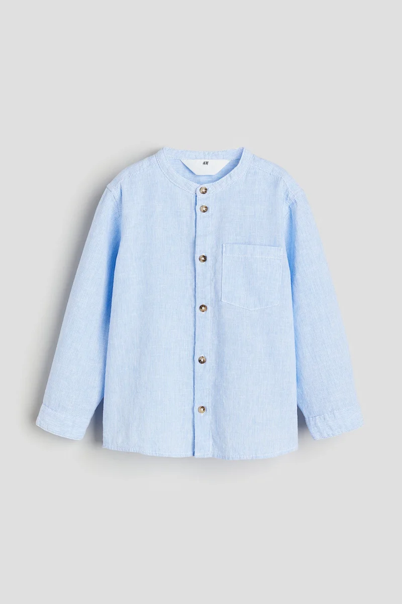 H&M Linen-blend grandad shirt