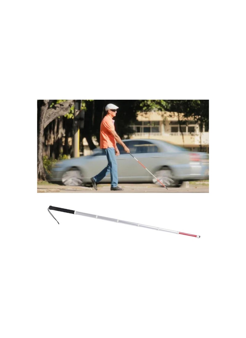 Folding Blind Cane 7 Section Walking Stick Collapsible Lightweight Portable Assistive Folding Walking Stick for Visually Impaired People