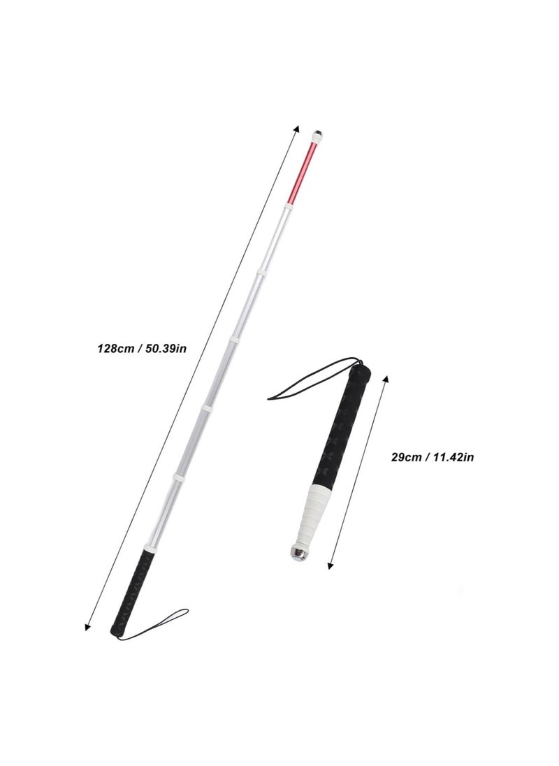 Folding Blind Cane 7 Section Walking Stick Collapsible Lightweight Portable Assistive Folding Walking Stick for Visually Impaired People