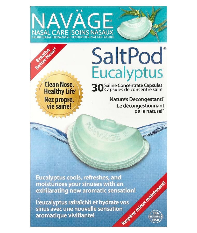 Navage Nasal Care Saline Nasal Irrigation SaltPod® Eucalyptus 30 Saline Concentrate Capsules