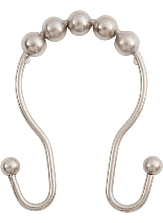 Kenney KN67120 RustResistant Gliding Metal Beaded Shower Curtain Rings with Double Hanging Hooks for Shower Curtain and Standard Shower Curtain Rod Bathroom Use Easy to Install 12Pack Nickel - Image 5
