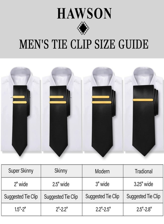 HAWSON Tie Clips for Big and Tall Men - 4 PCS Tie Bars Set for Men's tie (3''-3.25'') in Gift Box, Suitable for Wedding Business Christmas Meeting and Daily Life. - Image 2
