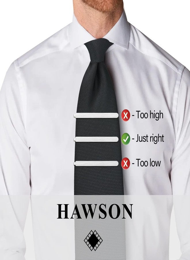 HAWSON Tie Clips for Big and Tall Men - 4 PCS Tie Bars Set for Men's tie (3''-3.25'') in Gift Box, Suitable for Wedding Business Christmas Meeting and Daily Life. - Image 4