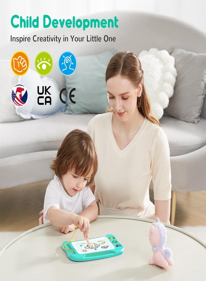 SGILE Toddler Toys for Kids, Magnetic Drawing Board for Birthday Gift, Toys for 1 2 3 Year Old Girls Boys, Etch & Sketch Pad with 3 Stamps, Learning and Educational, Green - Image 3