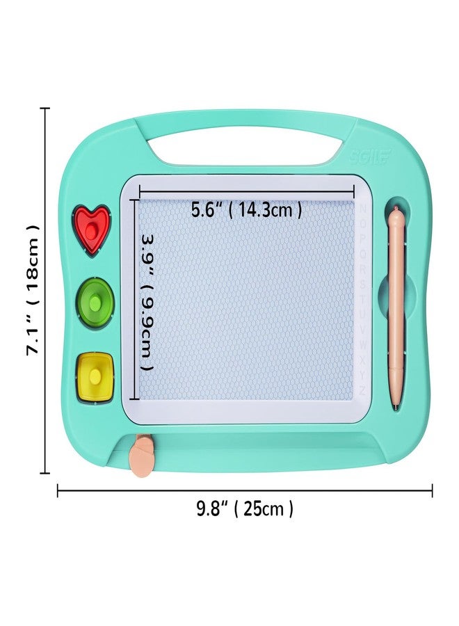 SGILE Toddler Toys for Kids, Magnetic Drawing Board for Birthday Gift, Toys for 1 2 3 Year Old Girls Boys, Etch & Sketch Pad with 3 Stamps, Learning and Educational, Green - Image 2