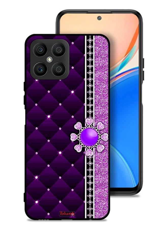 Tolwak غطاء حماية لهاتف Honor X8 4G مزين بقلوب لامعة - Image 1