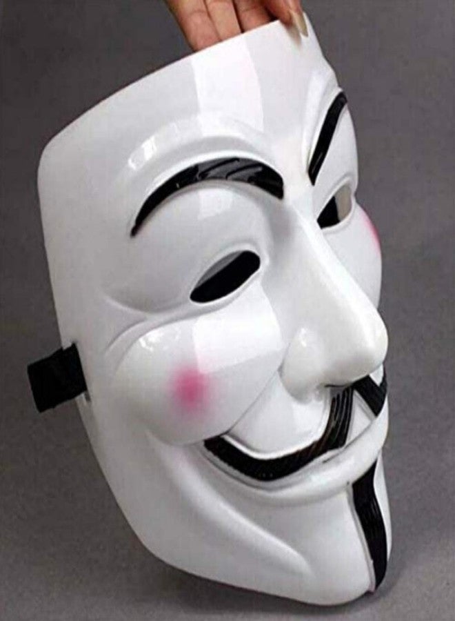 FAVELA Anonymous Face Mask - Hacker Face Mask for Boys | V for Vendetta Face | Guy Fawkes Mask | White Face Mask | Cosplay Mask | Birthday Mask for boys | Happier Mask (3-Vendetta-G/S/RG) - Image 4