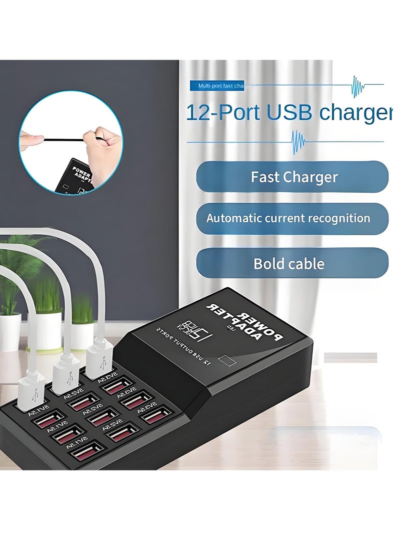 ماكدو شاحن USB، محطة شحن USB متعددة المنافذ بقدرة 60 واط، شاحن متعدد المنافذ لشحن الهواتف الذكية والأجهزة اللوحية والأجهزة الأخرى.