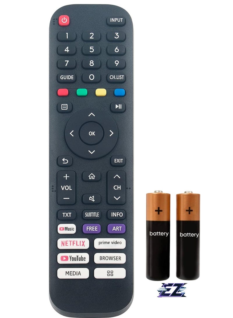 ELTRAZONE Replacement Remote Control EN2J30H Fit for Hisense Vida Smart TV 2020 32A45GV 40H5G 40A4GV 40A40GV 40A40GMV 40H55G 40A4HV 40A4070GMV 43H6G 43H77G 43V6G 43V6G A60G 43A60H 43A60GMV 43A6010GMV 43A6070GMV with battery - Image 1