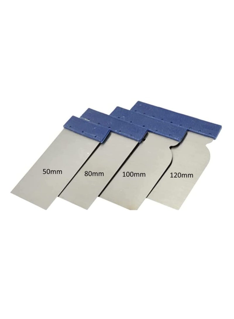 ROBUSTLINE Robustline Drywall Steel Square Scraper Putty Knife Set 50, 80,100,120MM, 4pcs set  - Image 3