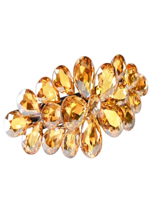 Sankuwen Flower Luxury Jewelry Design Hairpin Rhinestone Hair Barrette Clip,Also Perfect Mother's Day Gifts for Mom(Style B,Champagne) - Image 2
