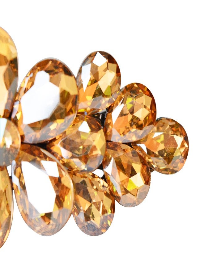 Sankuwen Flower Luxury Jewelry Design Hairpin Rhinestone Hair Barrette Clip,Also Perfect Mother's Day Gifts for Mom(Style B,Champagne) - Image 3