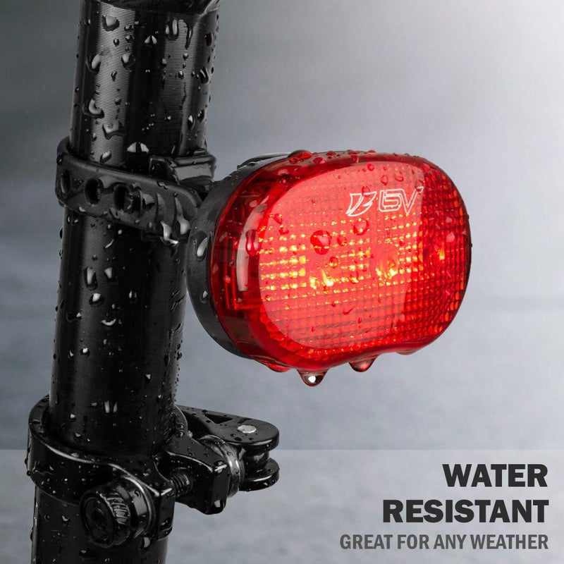 BV Bicycle Light Set Super Bright 5 LED Headlight, 3 LED Taillight, Quick-Release, Bike Lights for Night Riding - Image 4