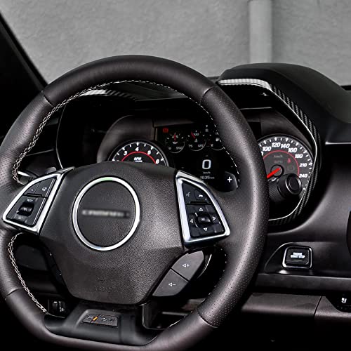 AIRSPEED for Camaro Speedometer Frame Sticker Frame Sticker Dashboard Center Tachometer Carbon Fiber Interior Trim Accessories Compatible with Chevrolet Camaro 2016-2021 (Black) - Image 5