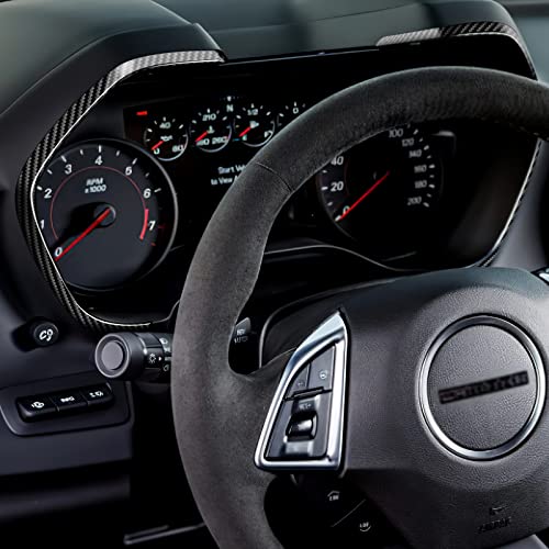 AIRSPEED for Camaro Speedometer Frame Sticker Frame Sticker Dashboard Center Tachometer Carbon Fiber Interior Trim Accessories Compatible with Chevrolet Camaro 2016-2021 (Black) - Image 4