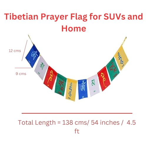 PANCIKAA Tibetan Prayer Flag for Car | Peace Mantra Leh Ladakh Flag For Car | Home Decoration Wall Hanging Decor Buddha Om Mani Padme Hum (4.5Ft. Multicolor) - Image 5