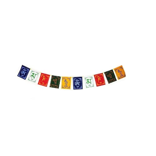 PANCIKAA Tibetan Prayer Flag for Car | Peace Mantra Leh Ladakh Flag For Car | Home Decoration Wall Hanging Decor Buddha Om Mani Padme Hum (4.5Ft. Multicolor) - Image 1