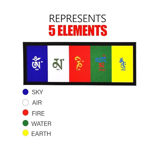 PANCIKAA Tibetan Prayer Flag for Car | Peace Mantra Leh Ladakh Flag For Car | Home Decoration Wall Hanging Decor Buddha Om Mani Padme Hum (4.5Ft. Multicolor) - Image 4