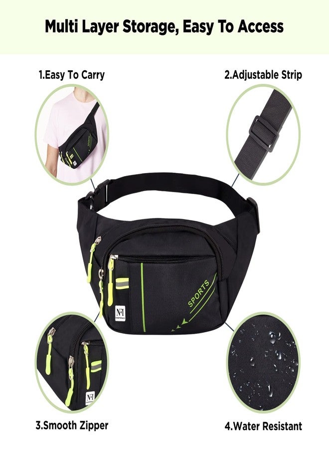 NFI essentials Waist Chest Bag for Men Women Belt Sling Pouch Crossbody Unisex Crossover Fanny Pack One Side Travel Hiking Zip Bag Multipurpose Adjustable Strap Shoulder Running Money Phone Bag - Image 3