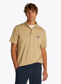 TOMMY JEANS Regular Fit Branded Neck Short Sleeve Polo  - Image 1