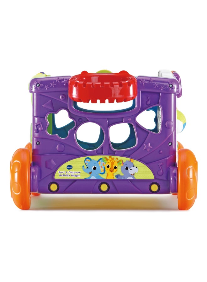 vtech Sort & Discover Activity Wagon Multicolour | Load up and get ready to roll with four sides of play including an activity panel | Suitable ages 12m + up - Image 1