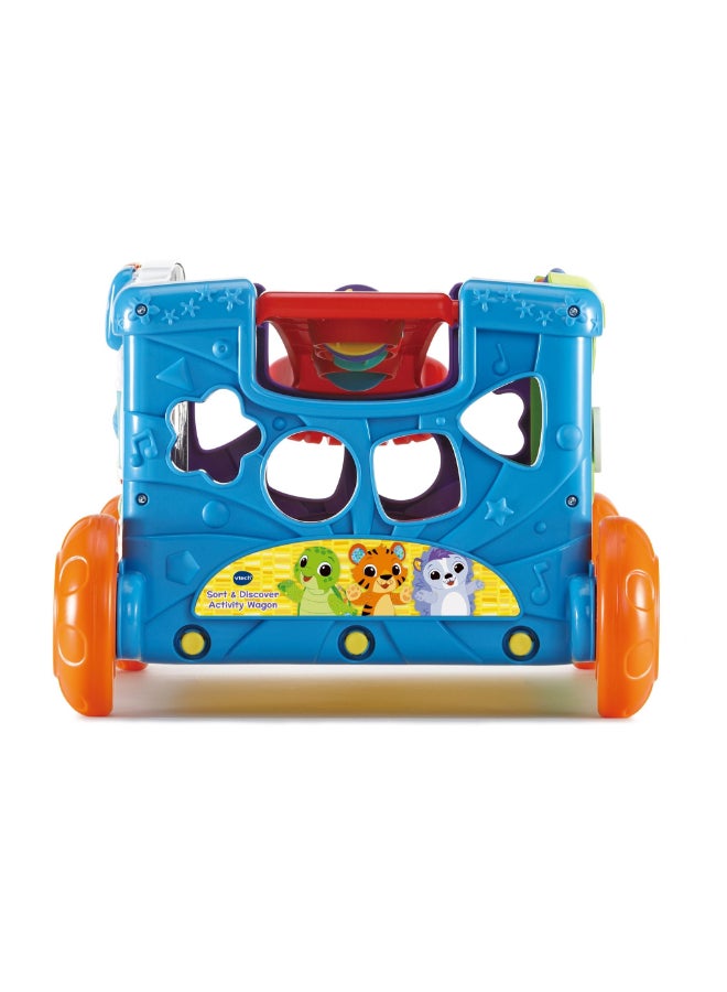 vtech Sort & Discover Activity Wagon Multicolour | Load up and get ready to roll with four sides of play including an activity panel | Suitable ages 12m + up - Image 2