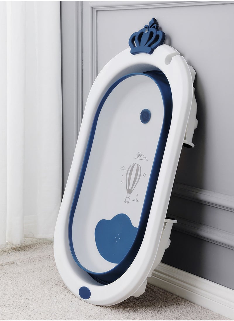 RENOVO - Royal Foldable Bathtub Portable Baby Bath Tub for Toddler Collapsible Foldable  Safe Non-Slip Bathtub For kids, Blue - Image 1