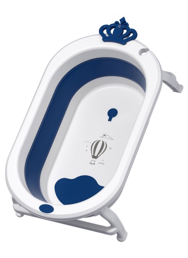 RENOVO - Royal Foldable Bathtub Portable Baby Bath Tub for Toddler Collapsible Foldable  Safe Non-Slip Bathtub For kids, Blue - Image 1