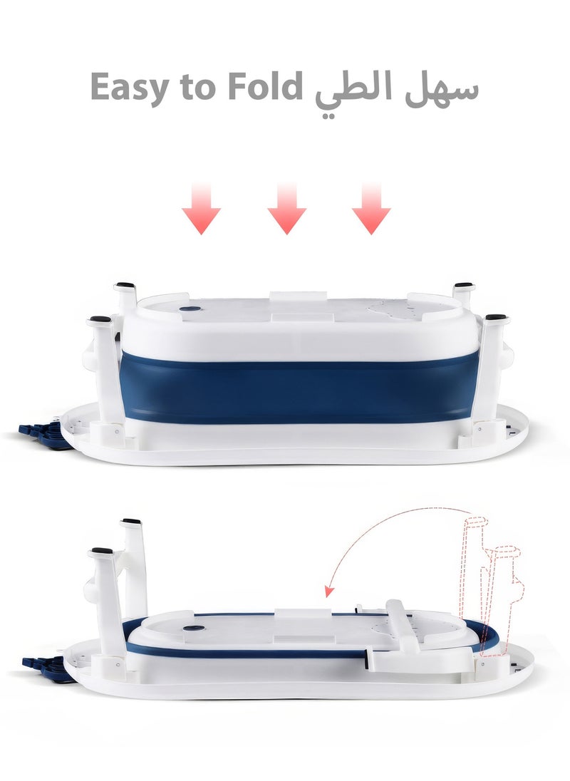 RENOVO - Royal Foldable Bathtub Portable Baby Bath Tub for Toddler Collapsible Foldable  Safe Non-Slip Bathtub For kids, Blue - Image 1