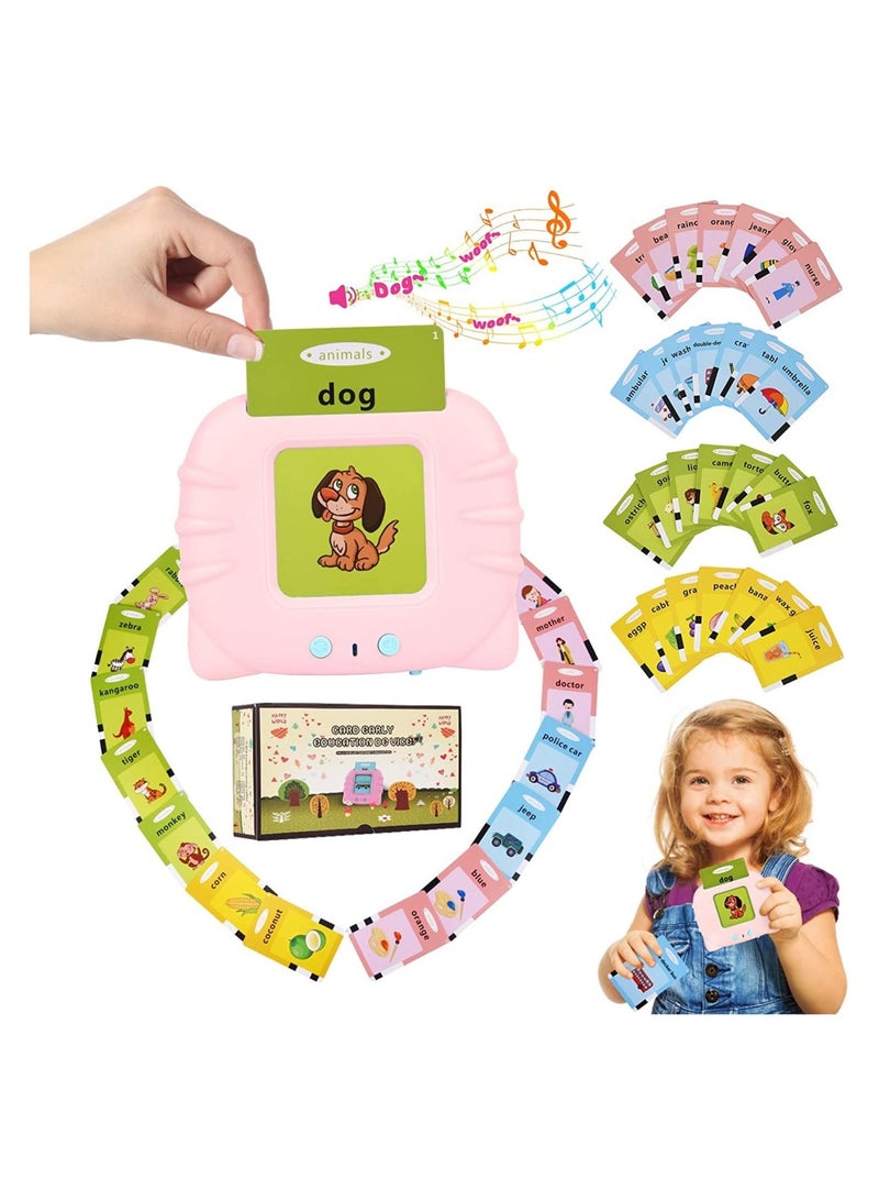 Early Educational Learning Toy,112 Pcs Talking Flash Cards for Preschool Education Learning,Electronic Reading Machine with Flash Cards 224 Words for Toddler Kid 2 3 4 5 6 Year Old - Image 1