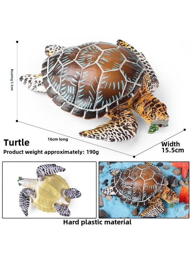 Generic - Children's Solid Simulation Ocean Life Models Great White Shark Megalodon Whale Shark Tiger Blue Whale Toys Ornaments-Color:M-3169 Big Turtle - Image 1
