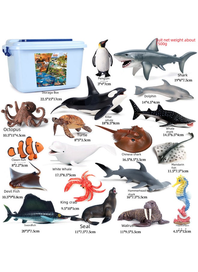 Generic - Children's Solid Simulation Ocean Life Models Great White Shark Megalodon Whale Shark Tiger Blue Whale Toys Ornaments-Color:M-3169 Big Turtle - Image 1