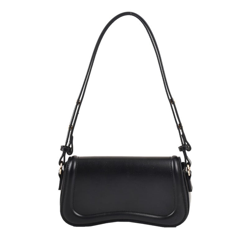 PU leather solid color irregular underarm crossbody bag shoulder bag - Image 1
