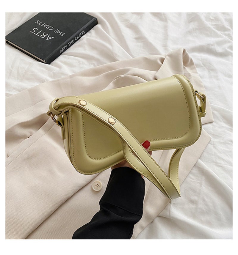 PU leather solid color irregular underarm crossbody bag shoulder bag - Image 5