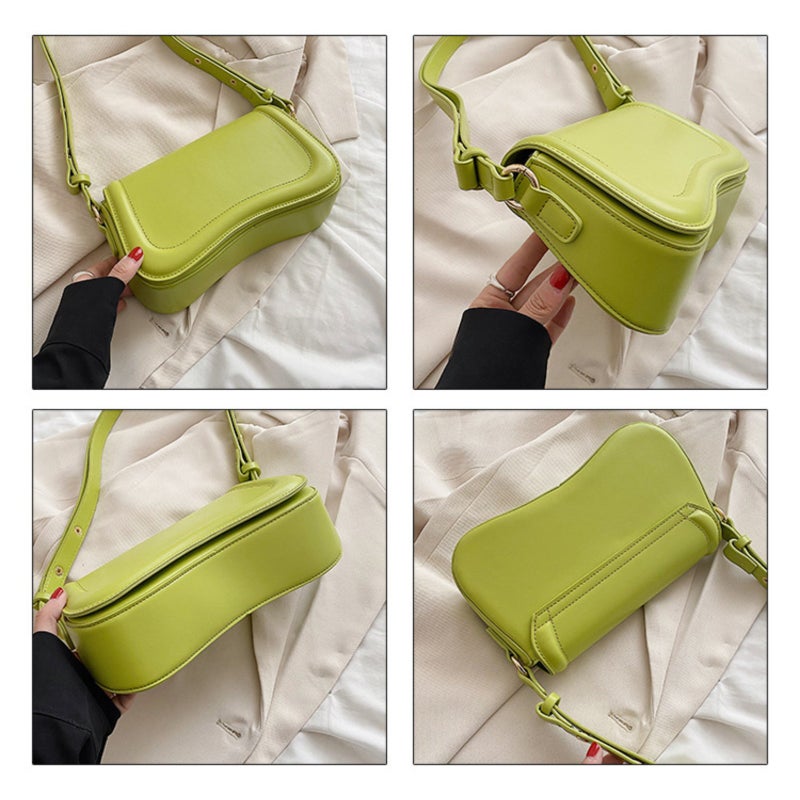 PU leather solid color irregular underarm crossbody bag shoulder bag - Image 3