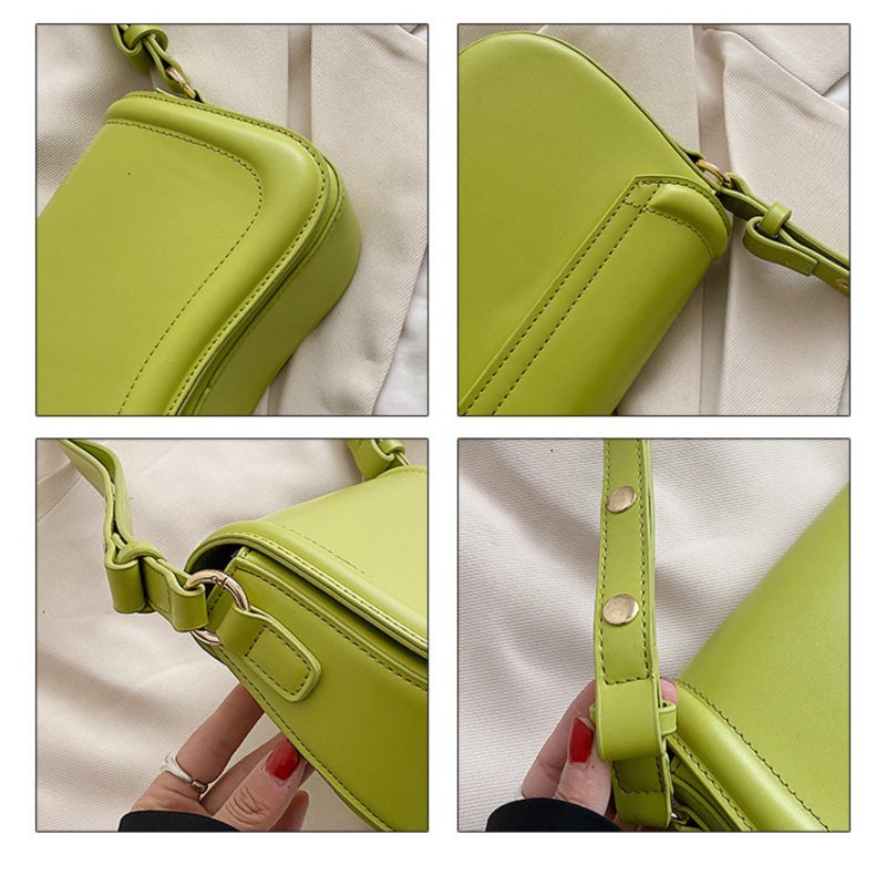 PU leather solid color irregular underarm crossbody bag shoulder bag - Image 2