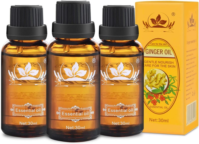 Ownest 3 Pack Ginger Massage Oil100 Pure Natural Lymphatic Drainage Ginger OilSPA Massage OilsRepelling Cold and Relaxing Active Oil30ml - Image 1
