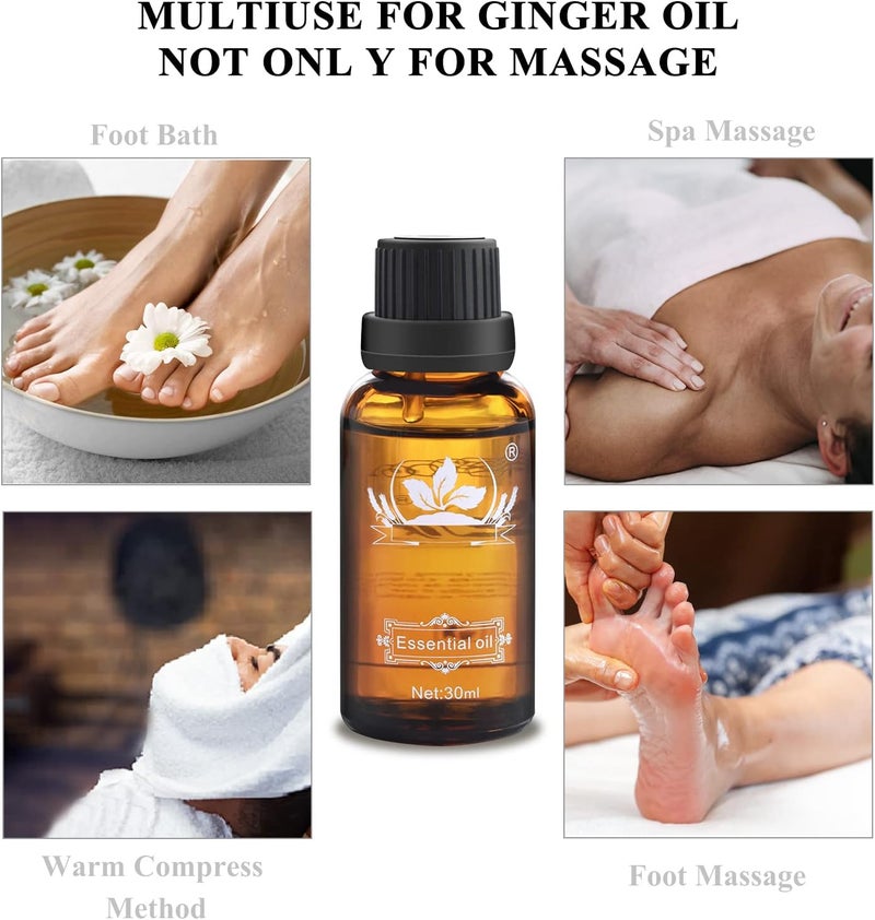 Ownest 3 Pack Ginger Massage Oil100 Pure Natural Lymphatic Drainage Ginger OilSPA Massage OilsRepelling Cold and Relaxing Active Oil30ml - Image 4