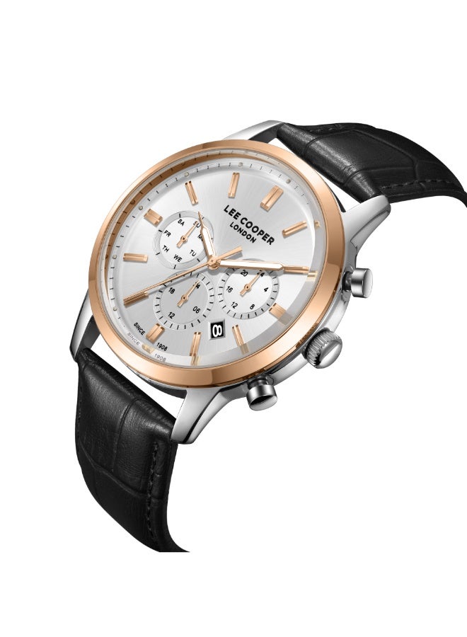Lee Cooper ساعة متعددة الوظائف للرجال من الجلد LC08186.531 - 43 مم - Image 2