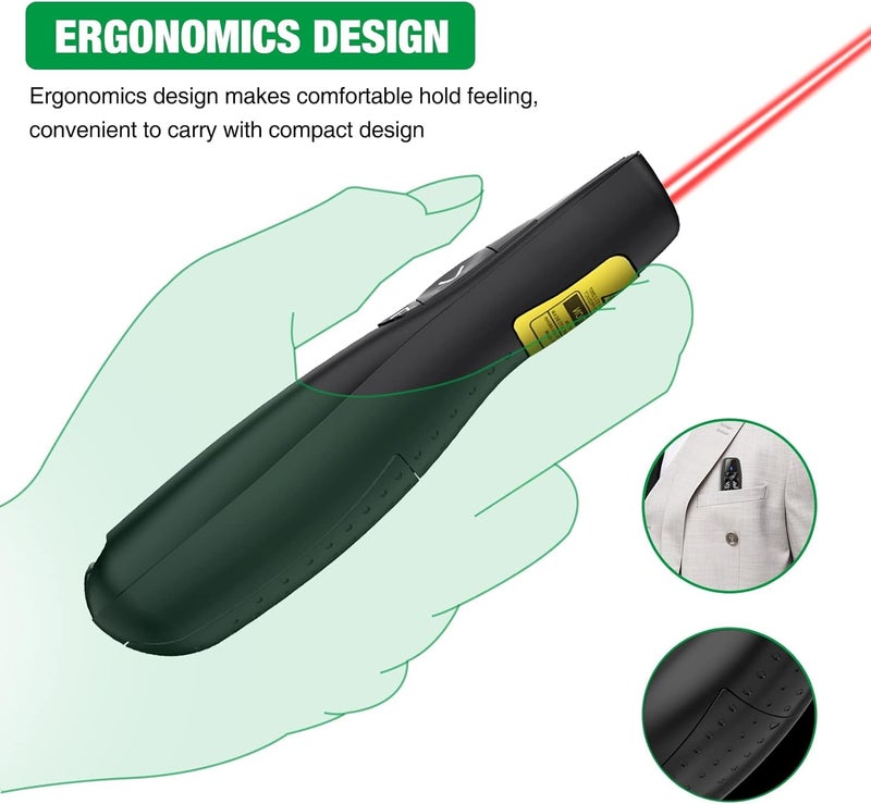 rts Wireless Laser Pointer Remote Controller Presenter for Presentation, with 2.4GHz USB Receiver Slide Changer, PPT Controller, Page Flip Buttons Pen, Power point, Keynote, Google Slides Prezi, IWORK - Image 4