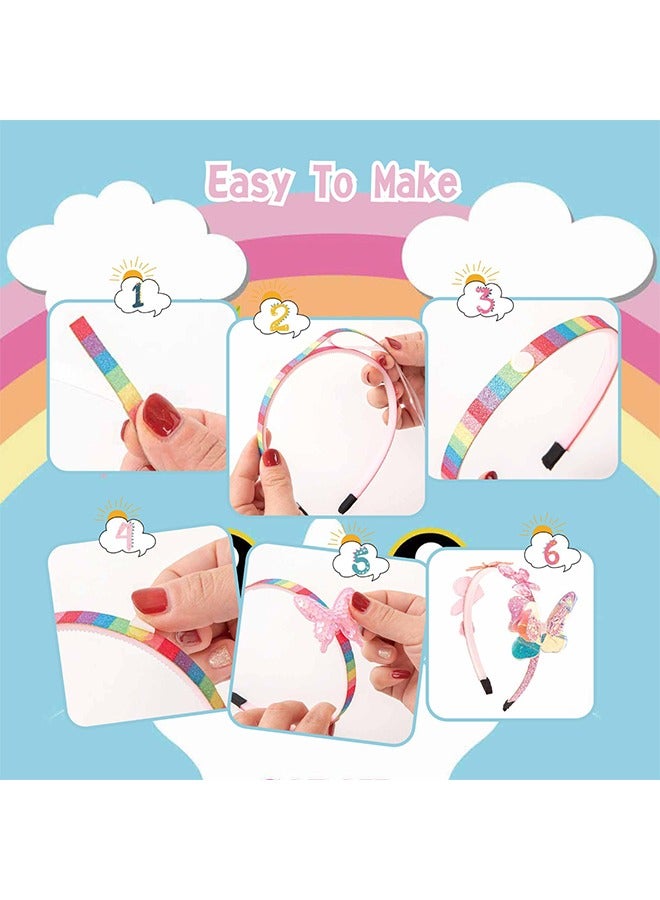 55Pcs Headband Making Kit for Girls, Desigh Your Own Headbands, DIY Headband Making Kit, Girls Hair Accessories for Kids Ages 5-12, Fashion Crafts Set for Girls - Image 3
