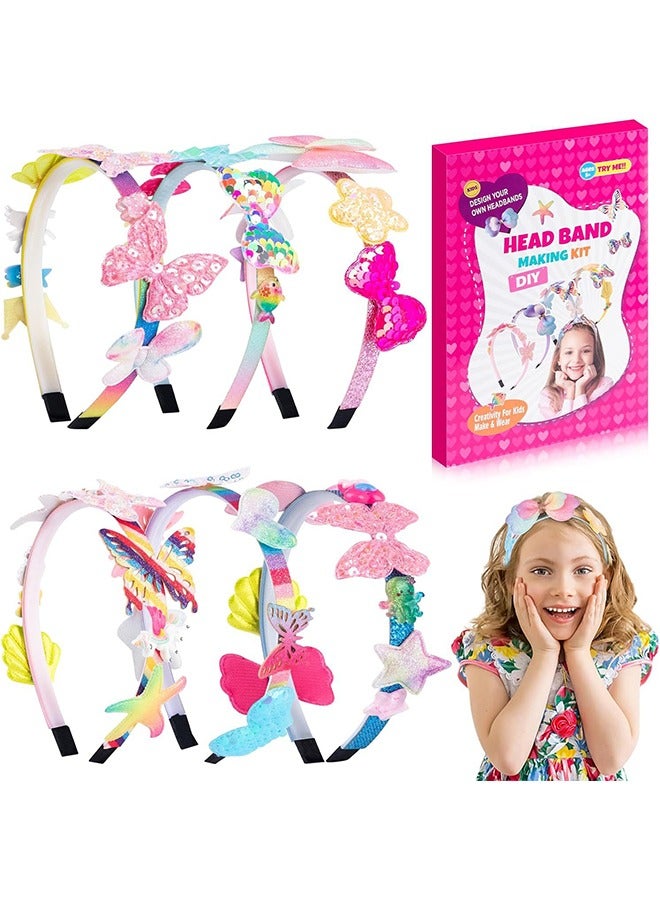 55Pcs Headband Making Kit for Girls, Desigh Your Own Headbands, DIY Headband Making Kit, Girls Hair Accessories for Kids Ages 5-12, Fashion Crafts Set for Girls - Image 2