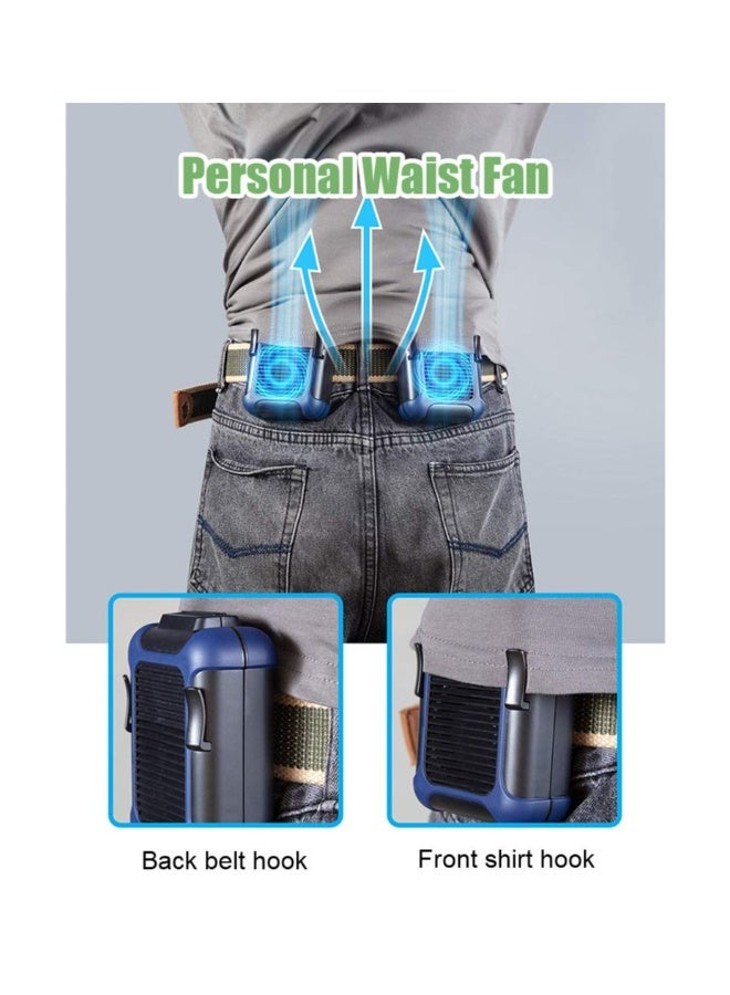 Personal Portable Waist Clip Fan Cooling Fan & USB Necklace Fan Wearable Fan 3 Speeds Adjustable Fan for Travel Outdoor Working Jobsite 7000RMP Strong Airflow  - Image 3