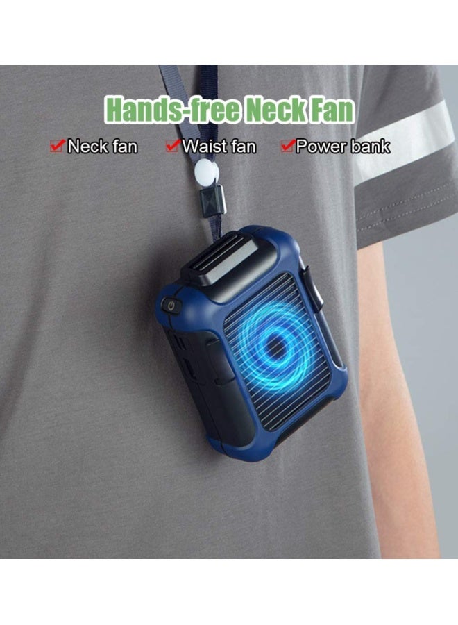 Personal Portable Waist Clip Fan Cooling Fan & USB Necklace Fan Wearable Fan 3 Speeds Adjustable Fan for Travel Outdoor Working Jobsite 7000RMP Strong Airflow  - Image 2