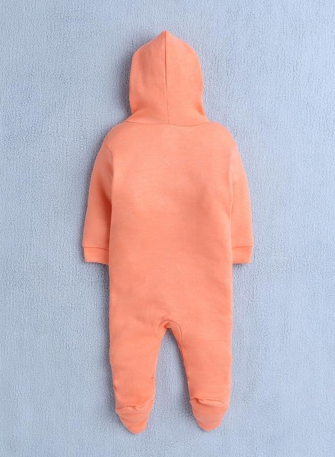 BUMZEE Orange & Cream Baby Boys Full Sleeves Sleepsuit with Hood Pack of 2 Age - New Born (Peb10017A-org) - Image 5
