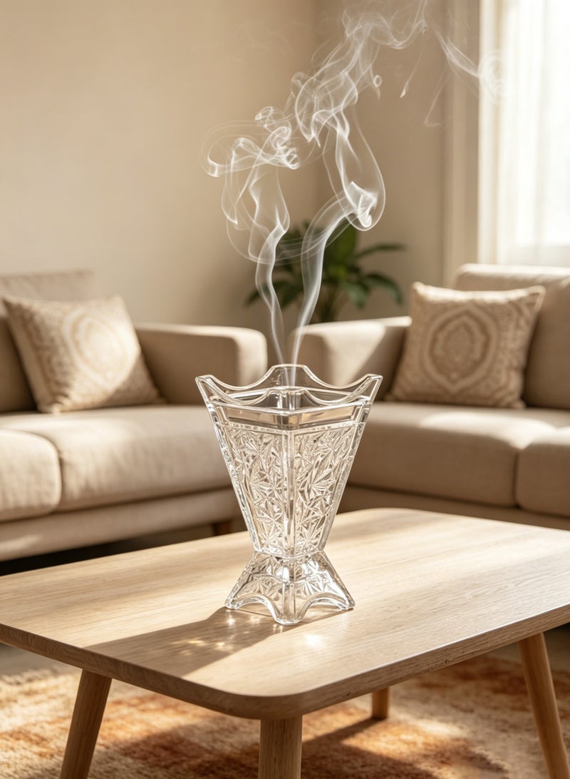 Monda Modern Silver Leaf Glass Incense Burner & Candle Holder – Minimalist Geometric Bakhoor Oud Holder for Home Decor, Wedding & Gift Use - Image 5